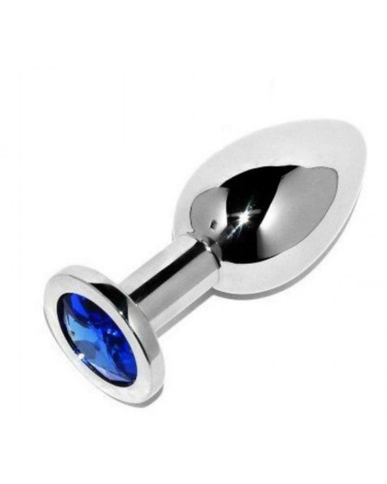 Plug anale argento/azzurro - Metalhard