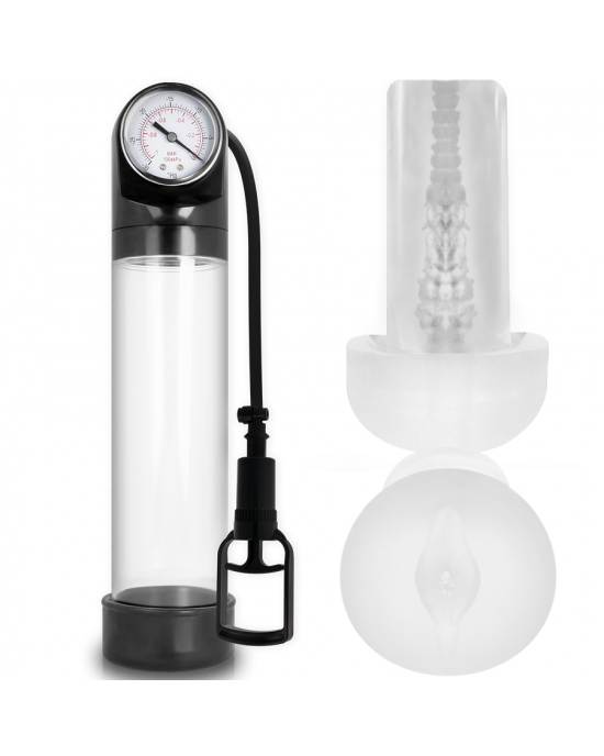 Pompa erezione RX9 trasparente con masturbatore - Pump Addicted